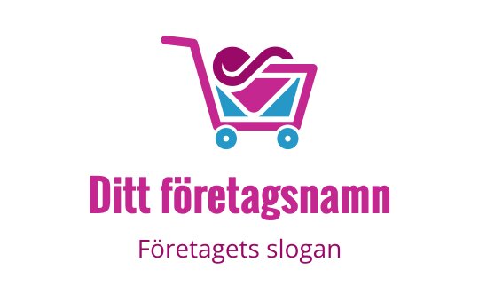 Färgglad logo design av en kundvagn med ett hjärta och lekfulla element