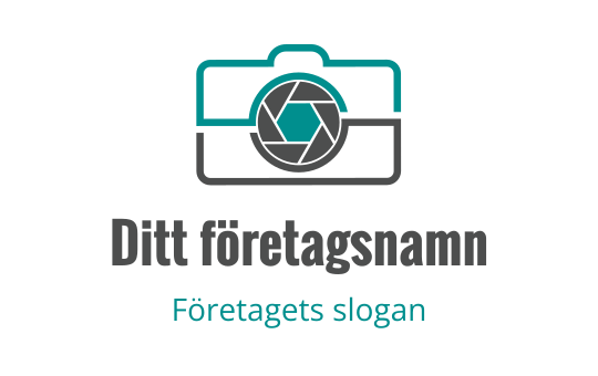 Modern kamera logotypdesign med ett geometriskt lenselement