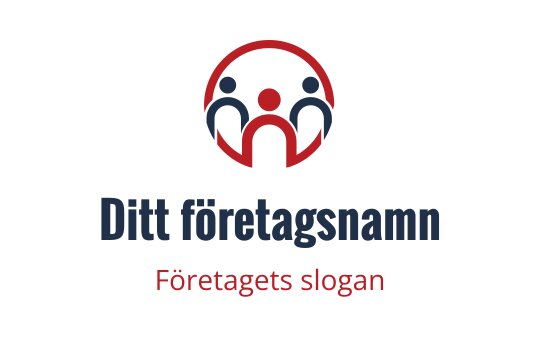 Modern logotypdesign med abstrakta figurer i röda och blå cirklar