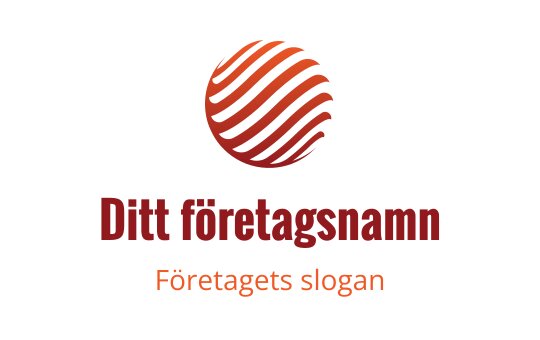 Modern cirkulär logotypdesign med vågiga röda och orangea ränder