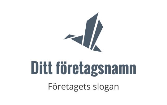 Modern geometrisk logotypdesign med en stiliserad fågel i blå nyanser