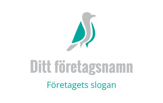 Stilren fågel logo design med teal detaljer och modern typografi