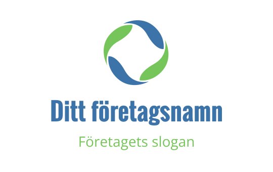 Modern cirkulär logotypdesign med blå och gröna flytande former
