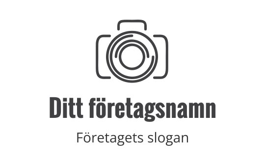 Minimalistisk kameradesign med cirkulär lins och fet text