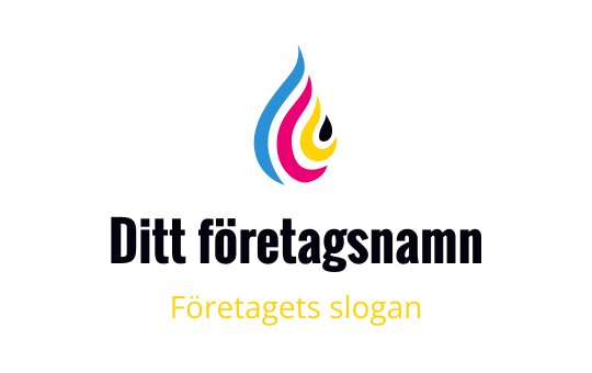 Färgglad flammlogo med blå, rosa och gula inslag