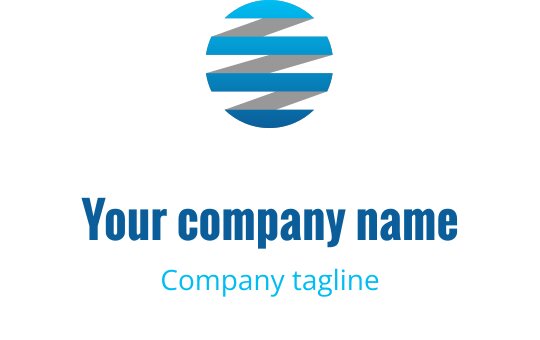 Abstrakt logotypdesign med flytande grå, cyan och teal former