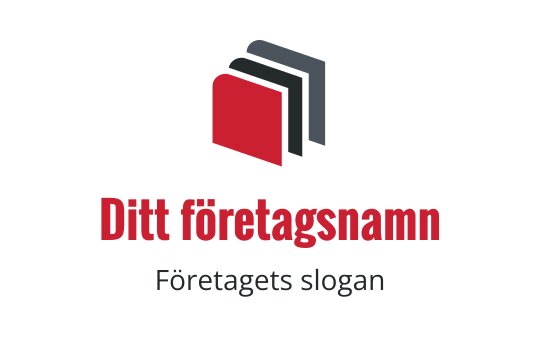 Modern logotypdesign med staplade röda och grå former