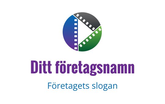 Färgglad logotypdesign med en filmrulle inom en cirkulär form