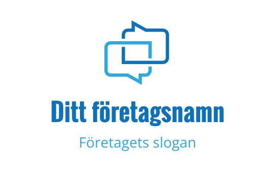Modern blå logo med överlappande pratbubblor