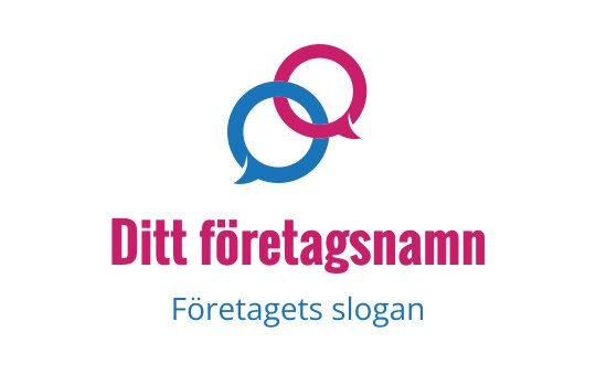 Färgglad överlappande talbubblor logo design i rosa och blått