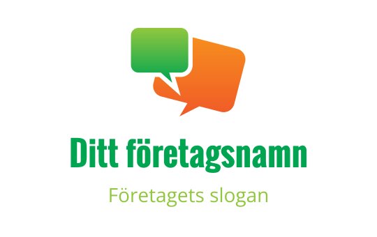 Färgglad talbubbla logo design med gröna och orange element