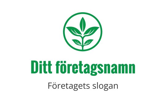 Modern grön logotypdesign med ett cirkulärt bladmotiv