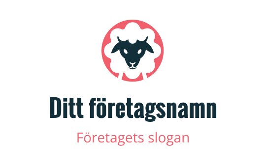 Fet får logo design med en cirkulär röd bakgrund