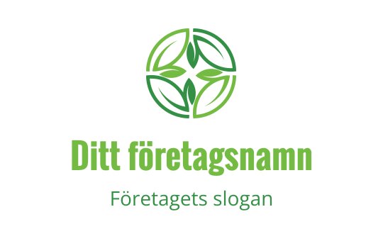 Modern grön logotypdesign med ett cirkulärt bladmönster