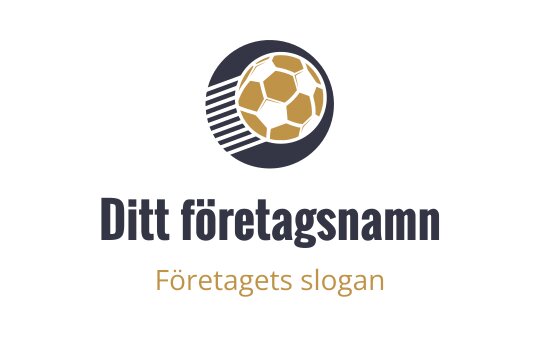Dynamisk logotypdesign med en fotboll och rörelselinjer