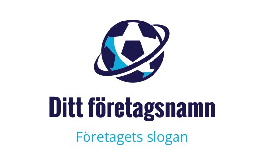 Modern globlogo med en fotboll och omloppsringar