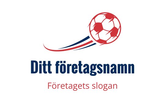Dynamisk fotboll logo design med röda och blå rörelselinjer