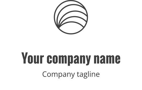 Modern cirkulär logotypdesign med lager av böjda linjer