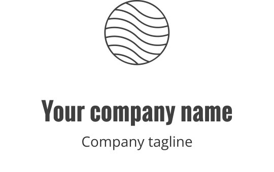 Modern cirkulär logotypdesign med vågiga linjer i minimalistisk stil