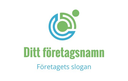 Modernt cirkulärt logotypdesign med gröna och blå element