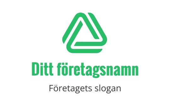 Modern grön triangulär logotypdesign med överlappande linjer