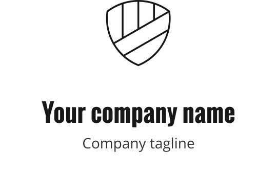 Snygg monoline logo design med en geometrisk kontur i svart