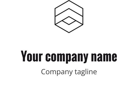 Modern geometrisk logotypdesign med en hexagonal form och rena linjer