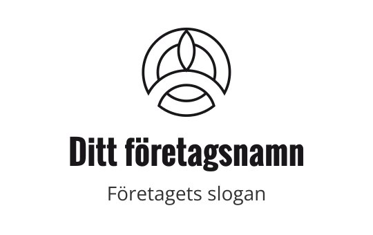 Modern logotypdesign med en stiliserad cirkulär emblem och överlappande linjer