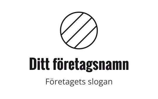 Modern cirkulär logotypdesign med diagonala linjer och fet typografi