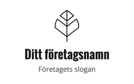 Minimalistisk bladlogo med geometriska linjer och modern typografi