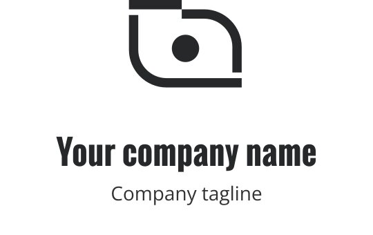 Snyggt grått logotypdesign med en stiliserad kamerakontur