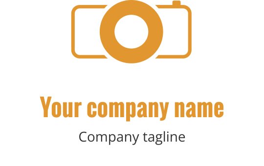 Elegant guld kamera logo design med en stilren, modern estetik