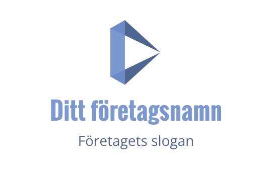 Modern blå geometrisk logotypdesign med en triangulär form