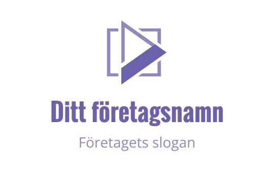 Modern logo design med en play-knapp inom en fyrkantig ram