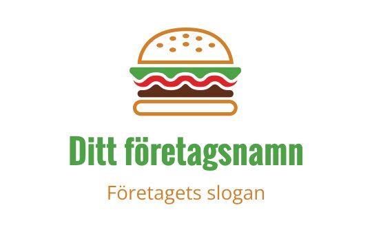 Färgglad hamburgarlogo med lager av pålägg och en lekfull stil
