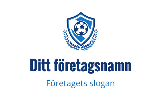 Sköldlogo med en glob och lagerblad i blått
