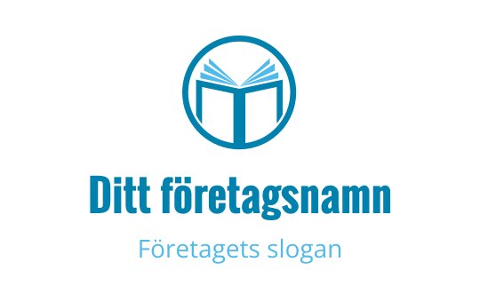 Modern logotypdesign med en öppen bok inom en cirkulär kontur