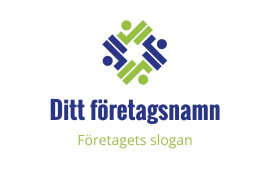 Modern geometrisk logotypdesign med blå och gröna sammanlänkade former