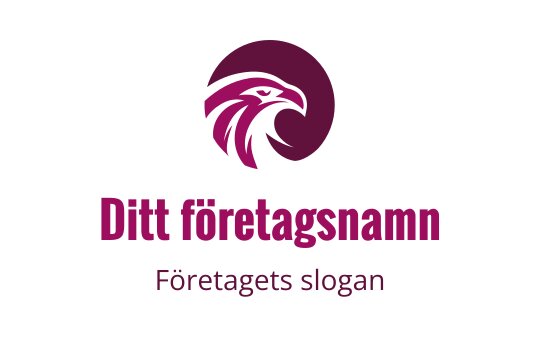 Tydlig örnlogo i djup lila och rosa nyanser