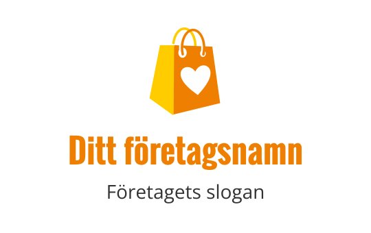 Modern logotypdesign för en shoppingväska med ett hjärtmotiv i orange