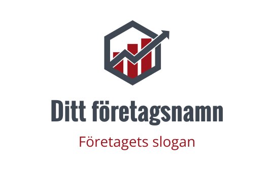 Modern hexagonlogo med en stigande graf och pil