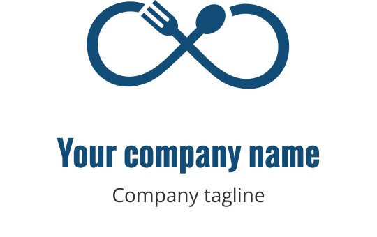 Teal oändlighet logo design med sammanflätade gaffelformer