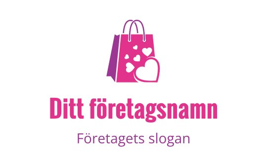 Lekfullt shoppingpåse logo design med hjärtan i rosa och lila