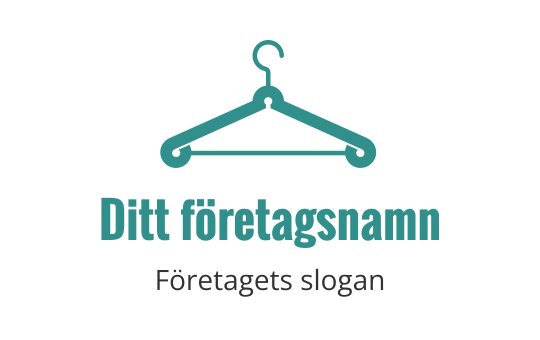 Minimalistisk klädhängare logo design i teal och mörkgrå färger