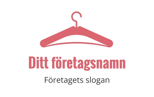 Stilren logotypdesign med en rosa galge och modern typografi