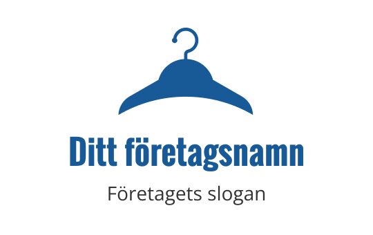 Modern blå klädhängare logo design med fet typografi