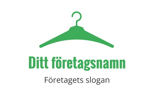 Modern grön klädhängare logo design med fet typografi