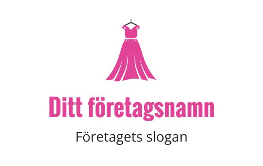 Stilren rosa klänning logo design med eleganta flödande linjer