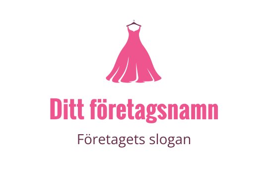 Elegant rosa klänning logo design med flödande kjol och enkel silhuett