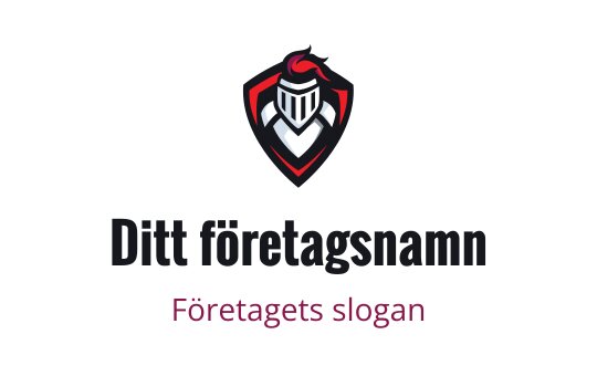 Modig riddare logo design inom en sköld med röda och svarta färger